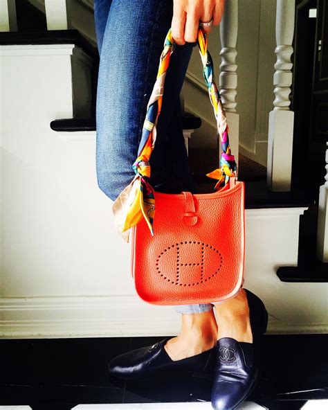 Hermes twilly scarf on bag